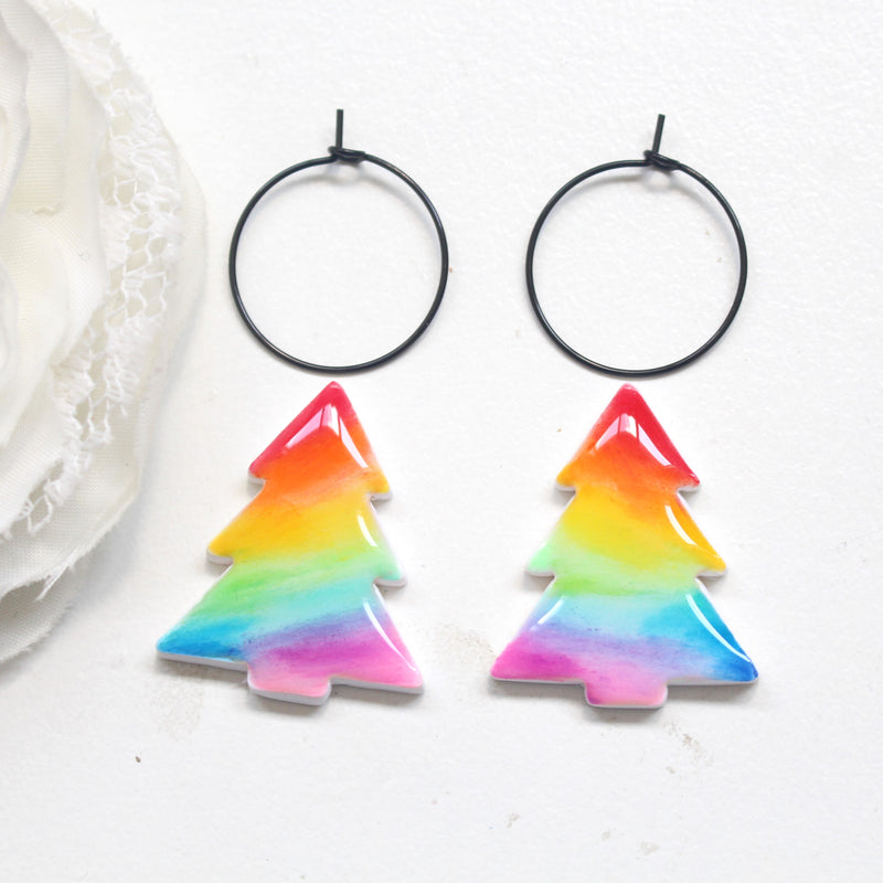 RAINBOW XMAS TREES - Midi Dangles