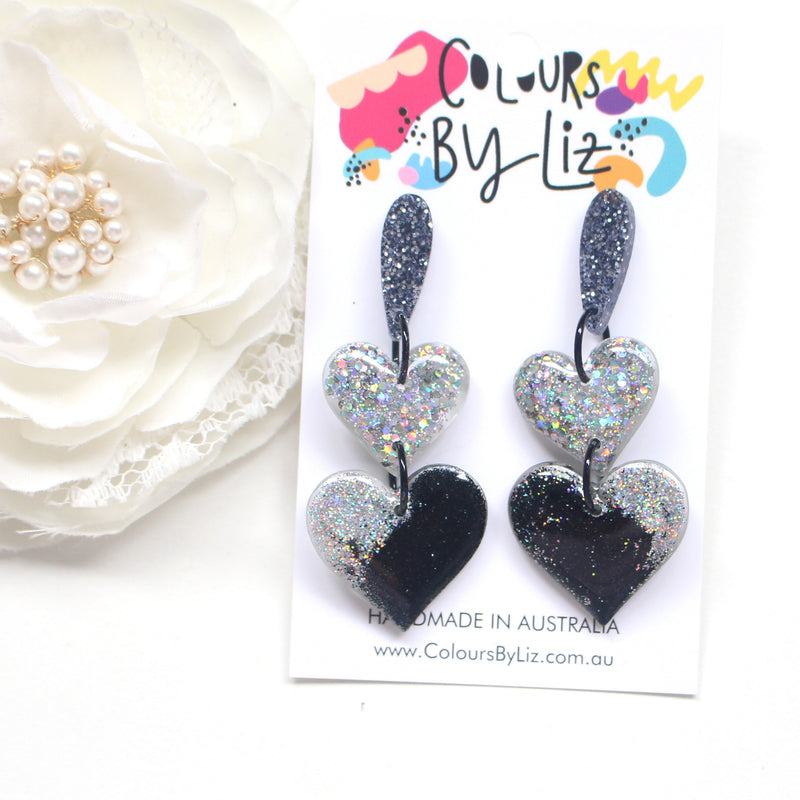 SPARKLE HEARTS - Heart Dangles