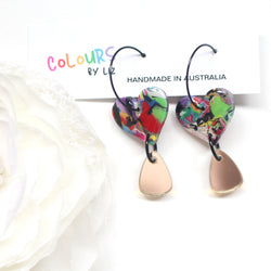 RETRO HEARTS - Hoop Dangles