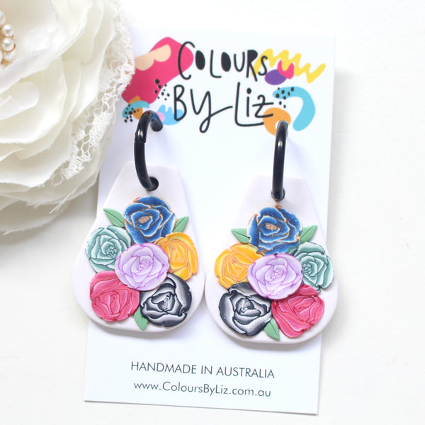 RAINBOW ROSES - Teardrop Dangles