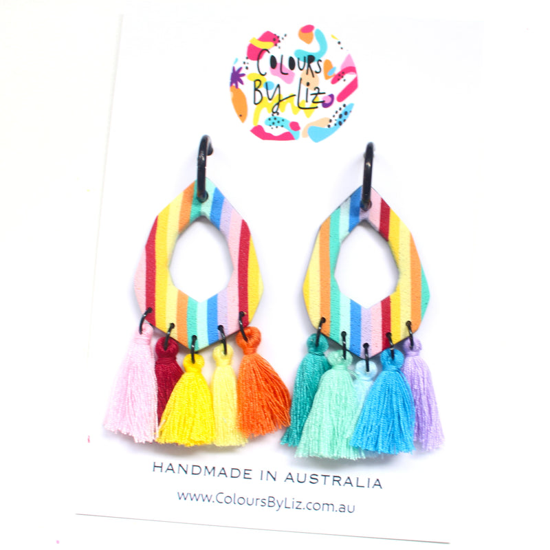 COLOUR ME HAPPY - Geometric Tassel Dangles