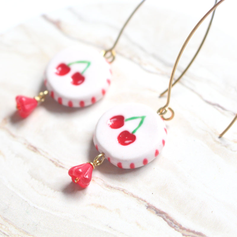 CHERRIES - Ceramic Inspired Midi Dangles