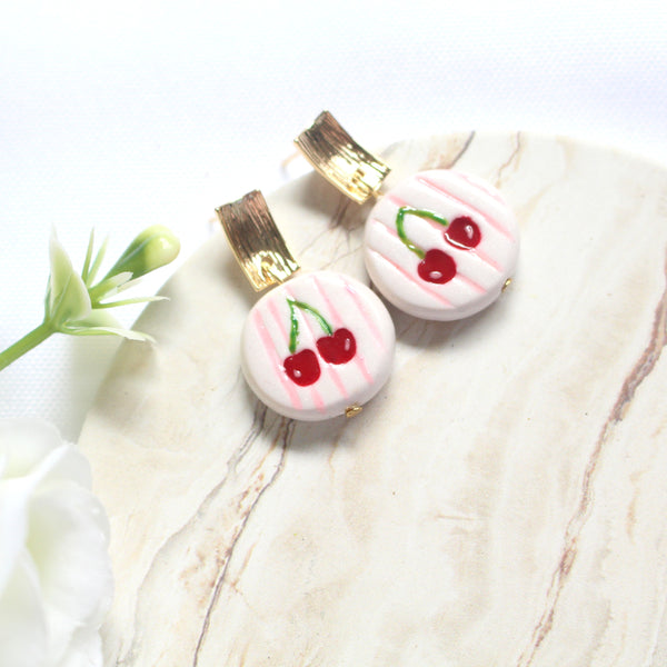 CHERRIES - Ceramic Inspired Midi Dangles