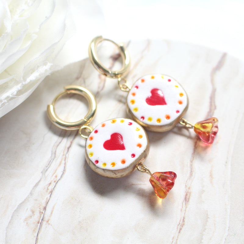 HEARTS - Ceramic Inspired Midi Dangles