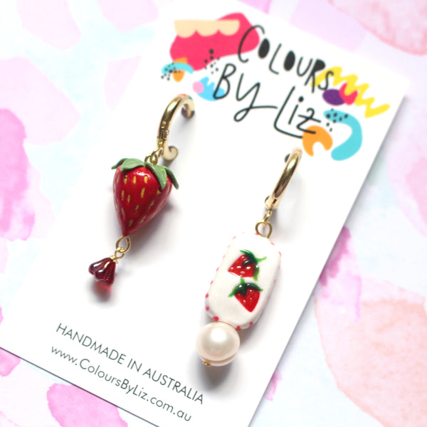 STRAWBERRIES - Ceramic Inspired Midi Dangles