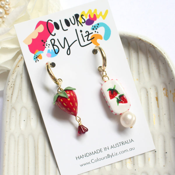STRAWBERRIES - Ceramic Inspired Midi Dangles
