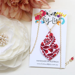 RED BROCADE - Necklace